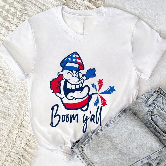 4th Of July Firecracker Shirt Boom Y_all T Shirt Funny Fourth Of July Shirt - Picture 1 of 3